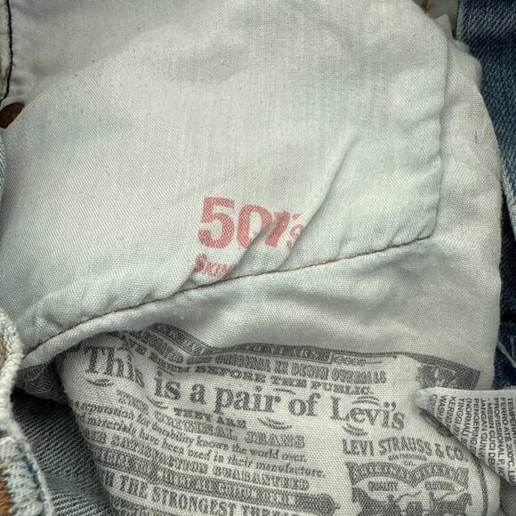 Levi's Skinny Jeans Distressed 501's Size 24 Blue - Picture 3 of 6